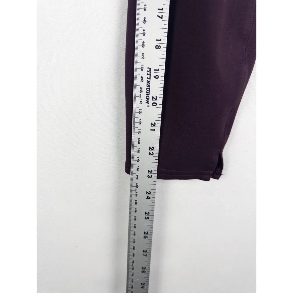 Spanx Pull‎ On Pants Womens L Burgundy Office Career Ankle Casual Skinny